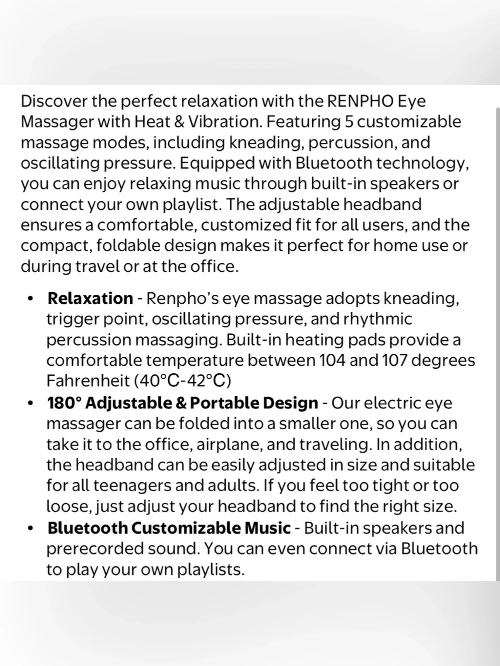RENPHO Smart Eye Massager